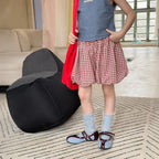 2026 Summer New Children Plaid Shorts Cotton Girls Cute Loose Culottes Kids Fashion Casual Shorts Toddler Clothes