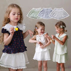 2026 Summer New Girls Cute Lace Short Skirts Cotton Children Preppy Style Princess Dress Baby Girl Sweet Skirts Toddler Clothes