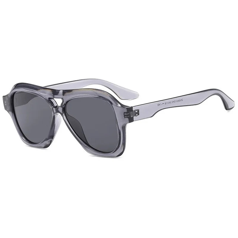 Retro Double Beam Large Frame Sunglasses for Women New Retro Fashion Brand Square Sun Glasses Eyeglasses Men Lentes De Sol Mujer