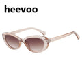 New Retro Oval Cat Eye Sunglasses for Women Men Y2k Trendy Narrow Small Sunnies 90s Brand Designer Sun Glasses UV400