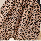 Summer Baby Girls Leopard Print Jumpsuit Infant Sleeveless Suspender One Pieces Bow Decor 0-3Y Toddler Romper Clothes