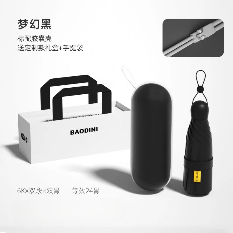 UPF50+ Mini Pocket Umbrella, Small 5 Folding Sunshade Parasol, Sunscreen UV  Protection Capsule Rain Umbrellas for Women