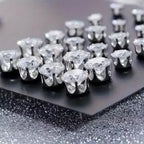12 Pairs Set Stainless Steel Stud Earrings with Gemstone Buds Round Earrings Unisex Fashion Jewelry Gifts