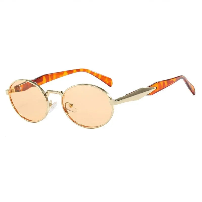 Retro Round Metal Sunglasses Women Glasses New Fashion Leopard Sun Glasses Trendy Brand Designer Eyewear Female Male UV400