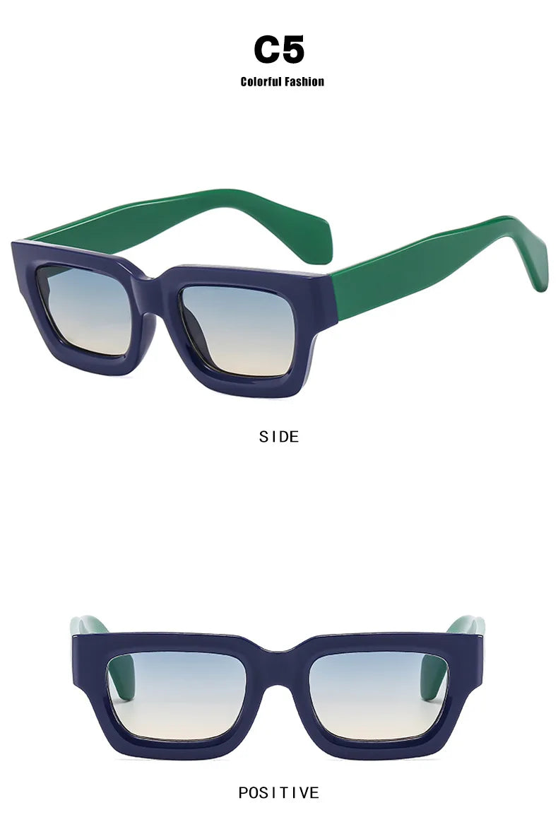 Fashions Retro Square Sunglasses Men Cat Eye Sun Glasses Brand Rectangle Eyewear UV400 Summer Shades Vintage Punk Eyeglasses