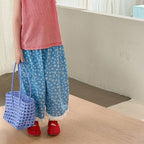 2026 Summer New Girls Lace Wide Leg Pants Toddler Thin Casual Pants Baby Girl Floral Mosquito Proof Pants Cotton Kids Clothes