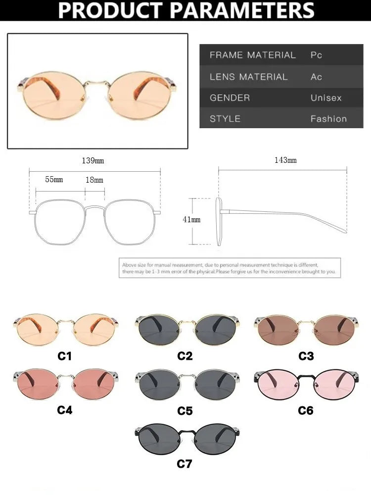 Retro Round Metal Sunglasses Women Glasses New Fashion Leopard Sun Glasses Trendy Brand Designer Eyewear Female Male UV400