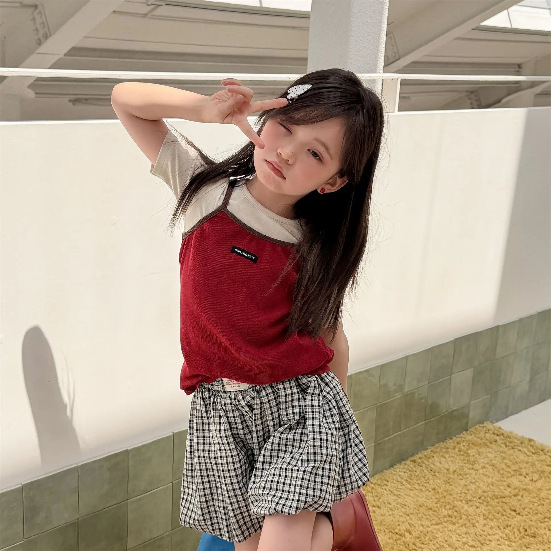 2026 Summer New Children Plaid Shorts Cotton Girls Cute Loose Culottes Kids Fashion Casual Shorts Toddler Clothes