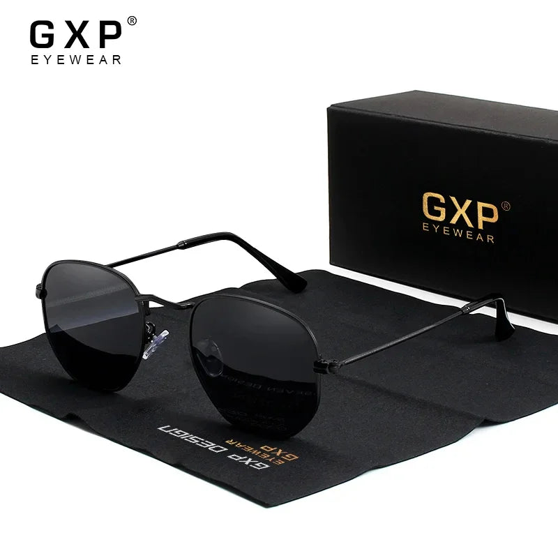 GXP Fashion Anti-glare Sunglasses Men Polygon Retro Sunscreen Glasses Leisure Glasses Outdoor Polarized Driving Eyewear UV400