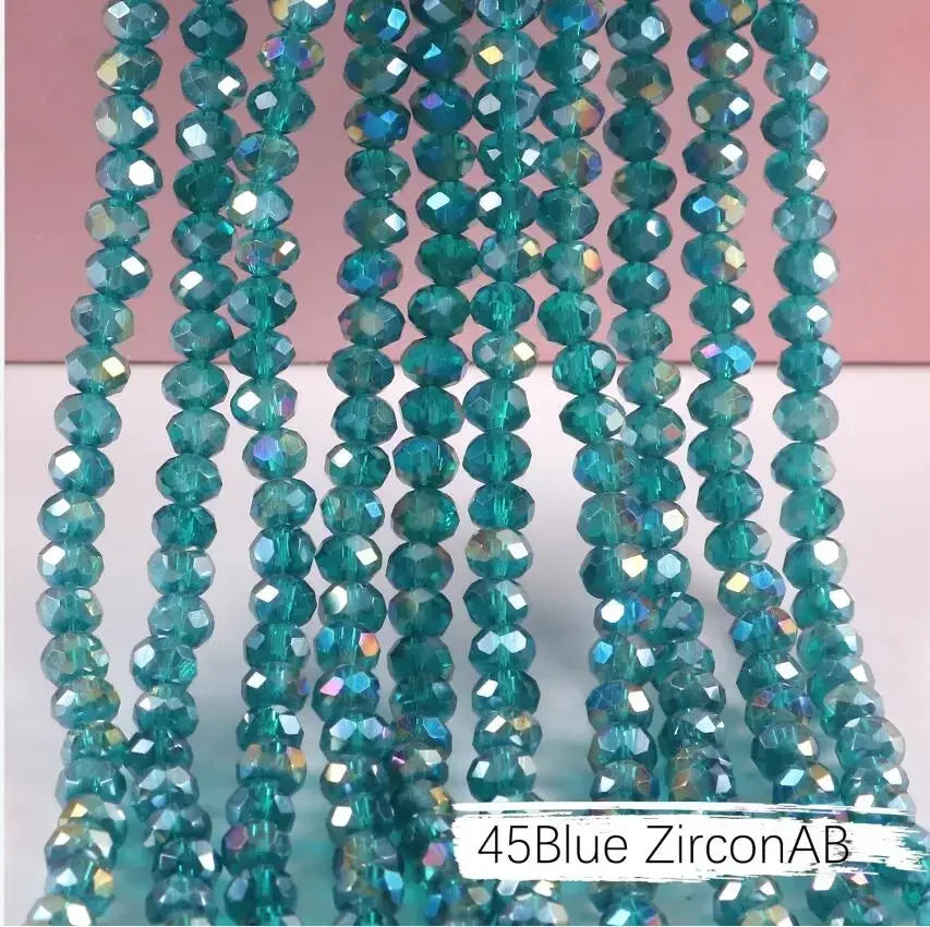 2mm 4mm 6mm 8mm Rondelle Austria Crystal Beads Faceted Glass Beads Loose Spacer Beads for DIY Bracelet Garment Making