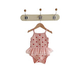 2026 Summer New Baby Sleeveless Sling Bodysuit Cute Infant Girl Heart Print Jumpsuit Cotton Toddler Sling Newborn Clothes 0-24M