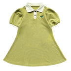 2026 New Summer Children's Dress Baby Girls Heart Print Short Sleeves Lapel Polo Shirt Dresses Kids Clothes Princess Dress 1-10Y