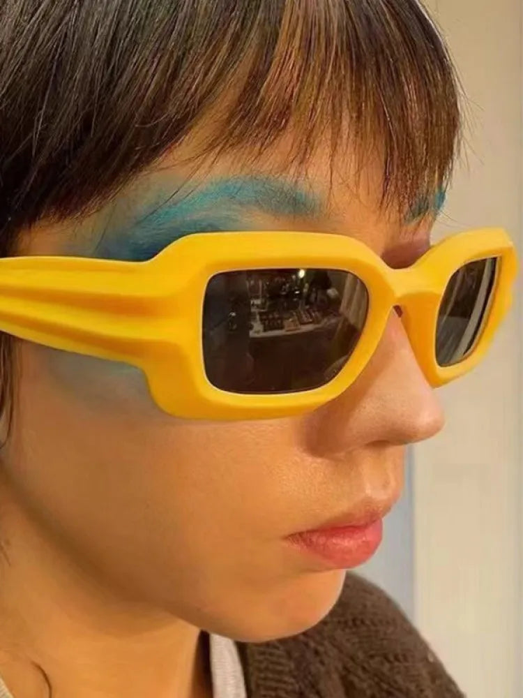 Punk Square Sunglasses 2022 New Ripple Funny Sunglasses Bump Cyberpunk Sunglasses Trendy Hip Hop Glasses UV400