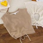 2026 Summer New Girls Solid Sleeveless T Shirts Baby Girl Cute Hollowed Out Vest Toddler Thin Breathable Tops Kids Clothes