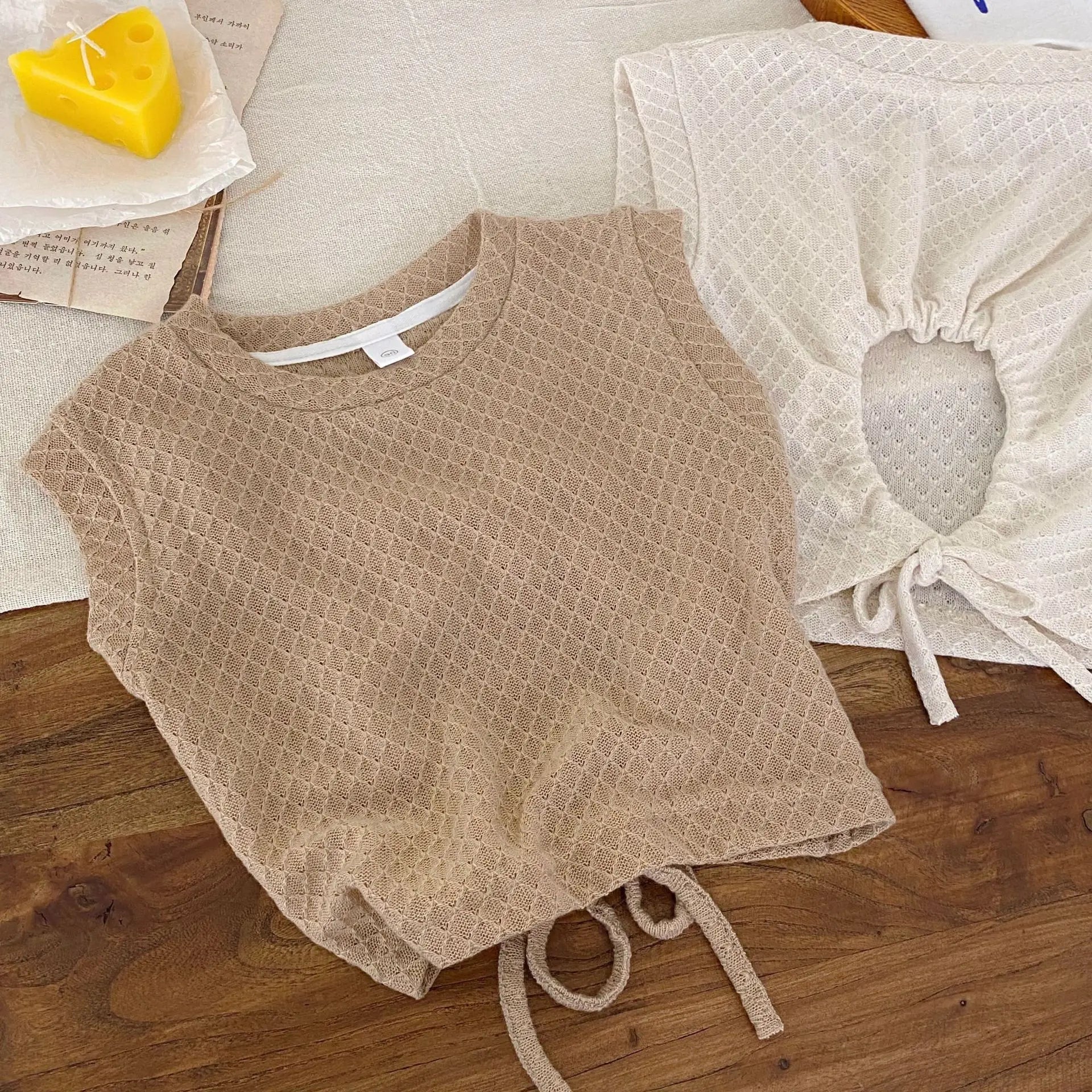 2026 Summer New Girls Solid Sleeveless T Shirts Baby Girl Cute Hollowed Out Vest Toddler Thin Breathable Tops Kids Clothes