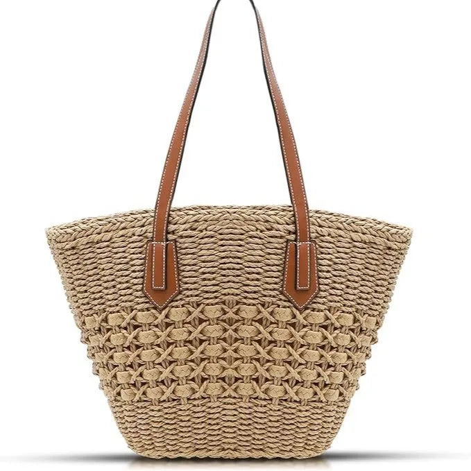 Large Capacity  Women's Shoulder Bag Basket Straw Bag For Women Summer Beach Vacation Handbag Tote Bag Travel Beach Bag