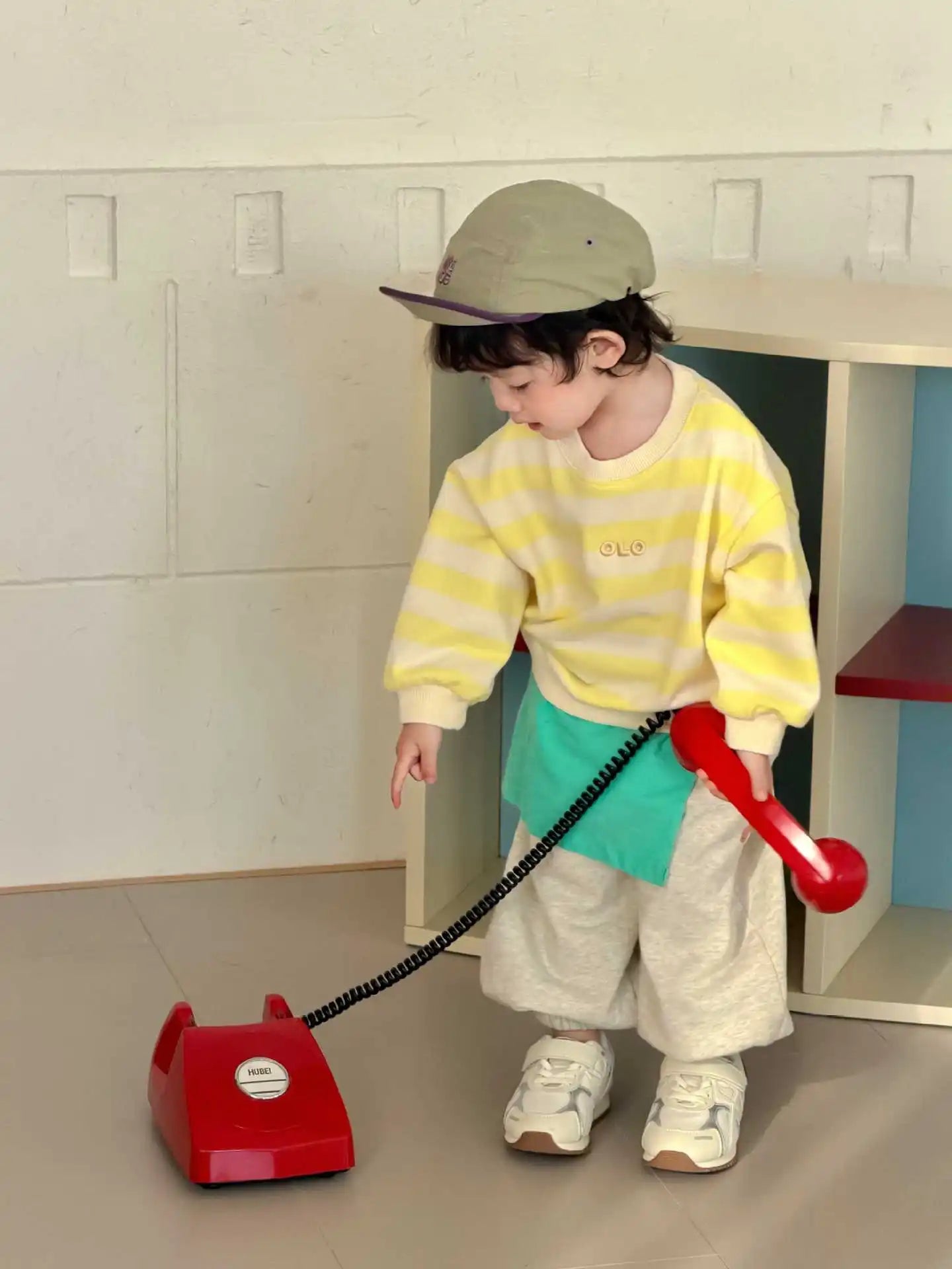 2026 Spring New Baby Long Sleeve Sweatshirt Boys Casual Striped Pullover Infant Girls Cotton Loose Tops Toddler Clothes