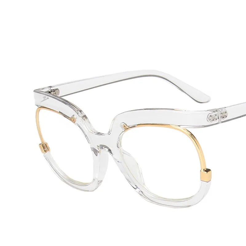 2023 Ins Rainbow Frame Fashion Retro Round Anti Blue Light Women Glasses Vintage Oversized Colourful Frame Clear Eyeglasses