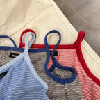 2026 Summer New Children Sleeveless T Shirts Cute Girls Bottoming Shirts Cotton Baby Girl Striped Sling Vest Kids Clothes