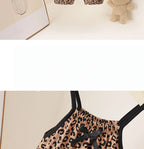 Summer Baby Girls Leopard Print Jumpsuit Infant Sleeveless Suspender One Pieces Bow Decor 0-3Y Toddler Romper Clothes