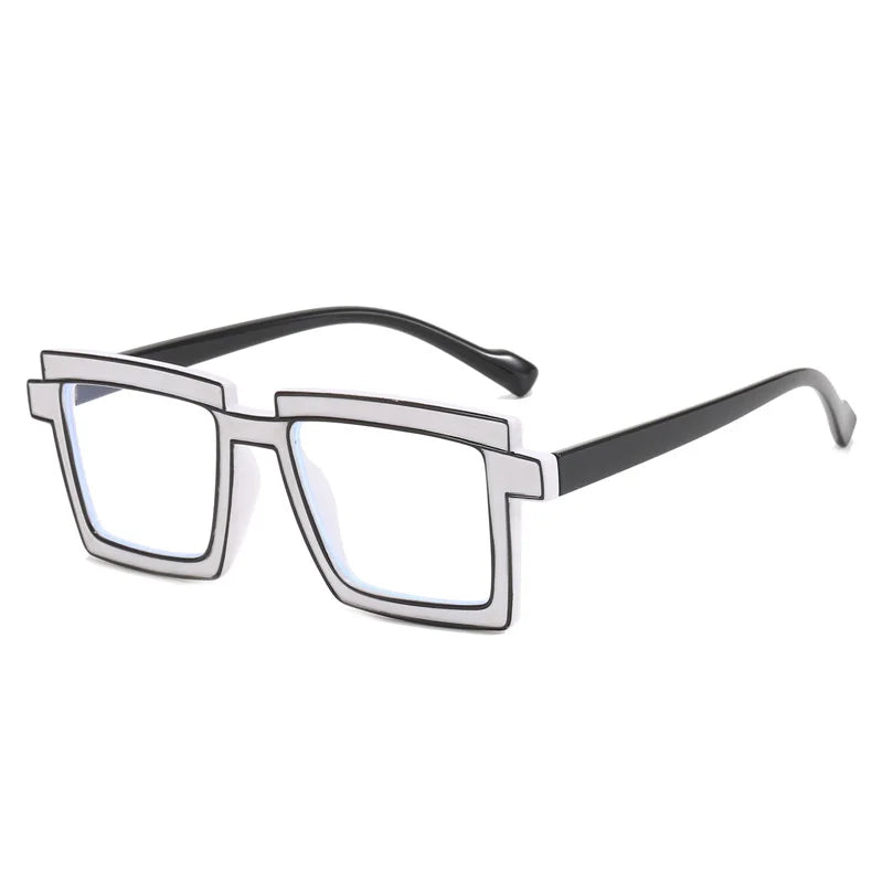 Retro Personality Rectangular Glasses Frame Woman Man Brand Designer Fashion Square Eyeglasses TR90 Eyewear with Pouch & Cloth
