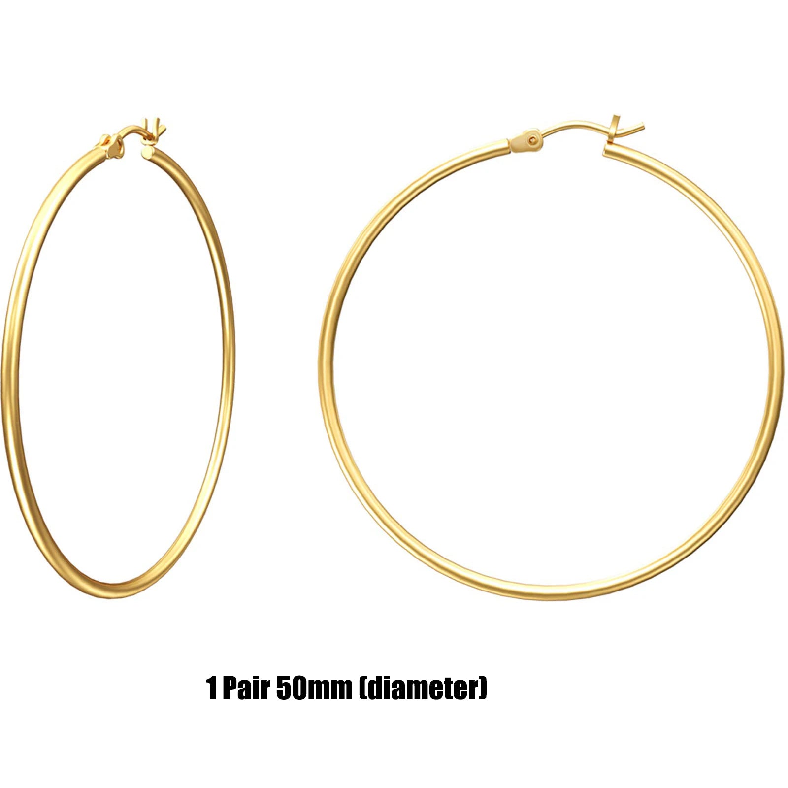 Shevalues Hoop Earrings Set for Women Man 14K Real Gold Plated Copper Hoops with 925 Sterling Silver Needle New Modern Jewelry