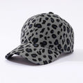 Leopard hat Women's autumn and winter corduroy baseball cap warmth preservation sunscreen hat cap hard top men