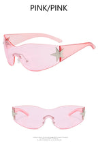 Sports Punk Sunglasses Goggle Y2k Luxury Brand Designer Sun Glasses Shades One Piece Around Eyewear Female Five Star Eyeglasses