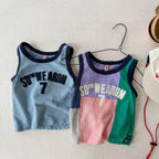 2026 Summer New Children Sleeveless T Shirts Cotton Toddler Girls Casual Vest Baby Thin Letter Print T Shirts Kids Clothes
