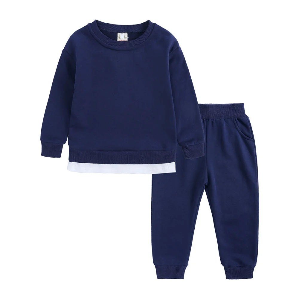 2026 Autumn Kids Sweatshirt Outfits Children Korean Sweatwear+Pants Casual Sports Pullovers Suit For Toddler Baby Girl Boy Sets