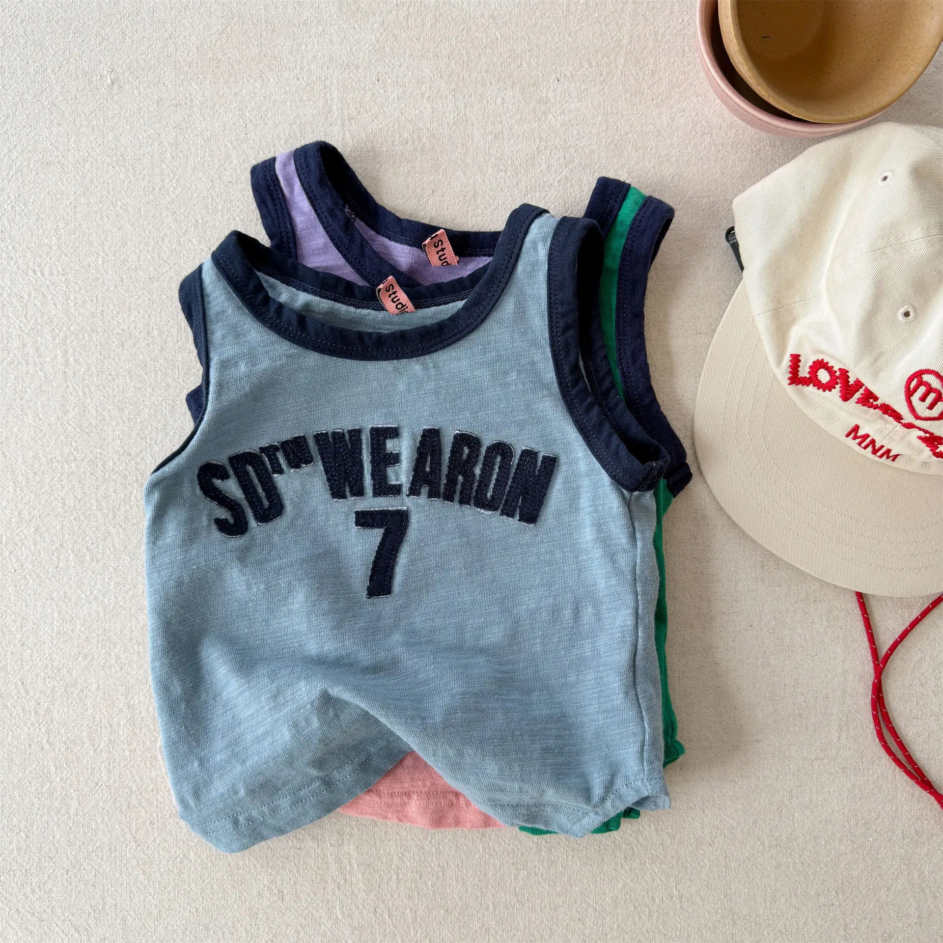 2026 Summer New Children Sleeveless T Shirts Cotton Toddler Girls Casual Vest Baby Thin Letter Print T Shirts Kids Clothes