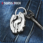 SWISS TECH 9 IN 1 Mini Multifunctional Pliers Pocket EDC Multitool Keychain Screwdriver Outdoor Hiking Gear Small Bottle Opener