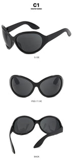 Oversized Y2K Steampunk Sunglasses Women Luxury Brand Designer Oval Sun Glasses Men Cyber Punk Eyewear Shades De Sol Oculos