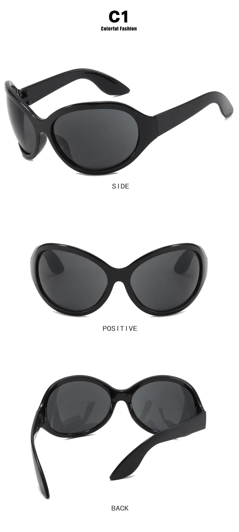 Oversized Y2K Steampunk Sunglasses Women Luxury Brand Designer Oval Sun Glasses Men Cyber Punk Eyewear Shades De Sol Oculos