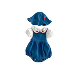 2026 Summer New Baby Girl Overalls + Cute Strawberry Lapel Shirts + Hat 3pcs Suit Fashion Infant Clothes Set Toddler Outfits