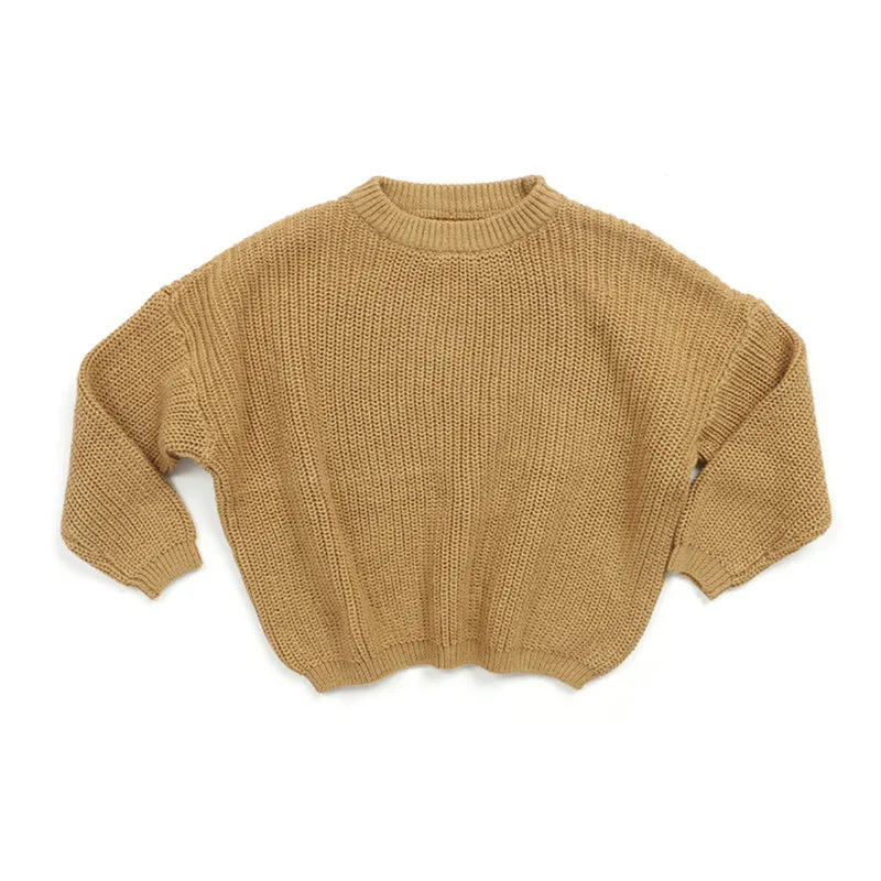 Autumn Newborn Baby Girl Boy Knitted Long Sleeve Warm Sweater Winter Candy Colors Loose Pullover Casual Tops Kids Clothes 3M-5Y