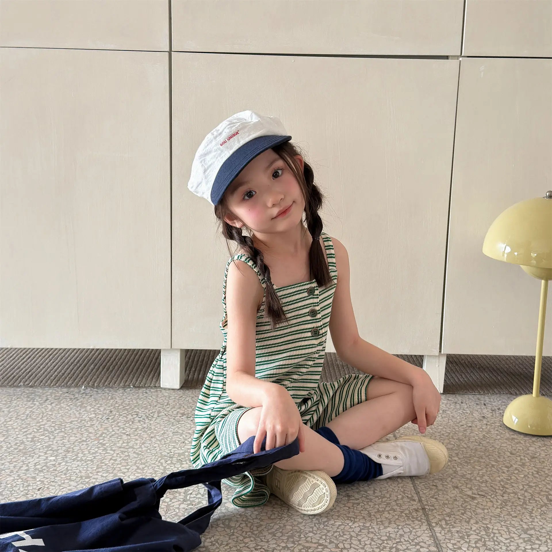 2026 Summer New Children Loose Casual Overalls Toddler Girls Sling Jumpsuit Cotton Boys Thin Striped Strap Shorts Kids Clothes