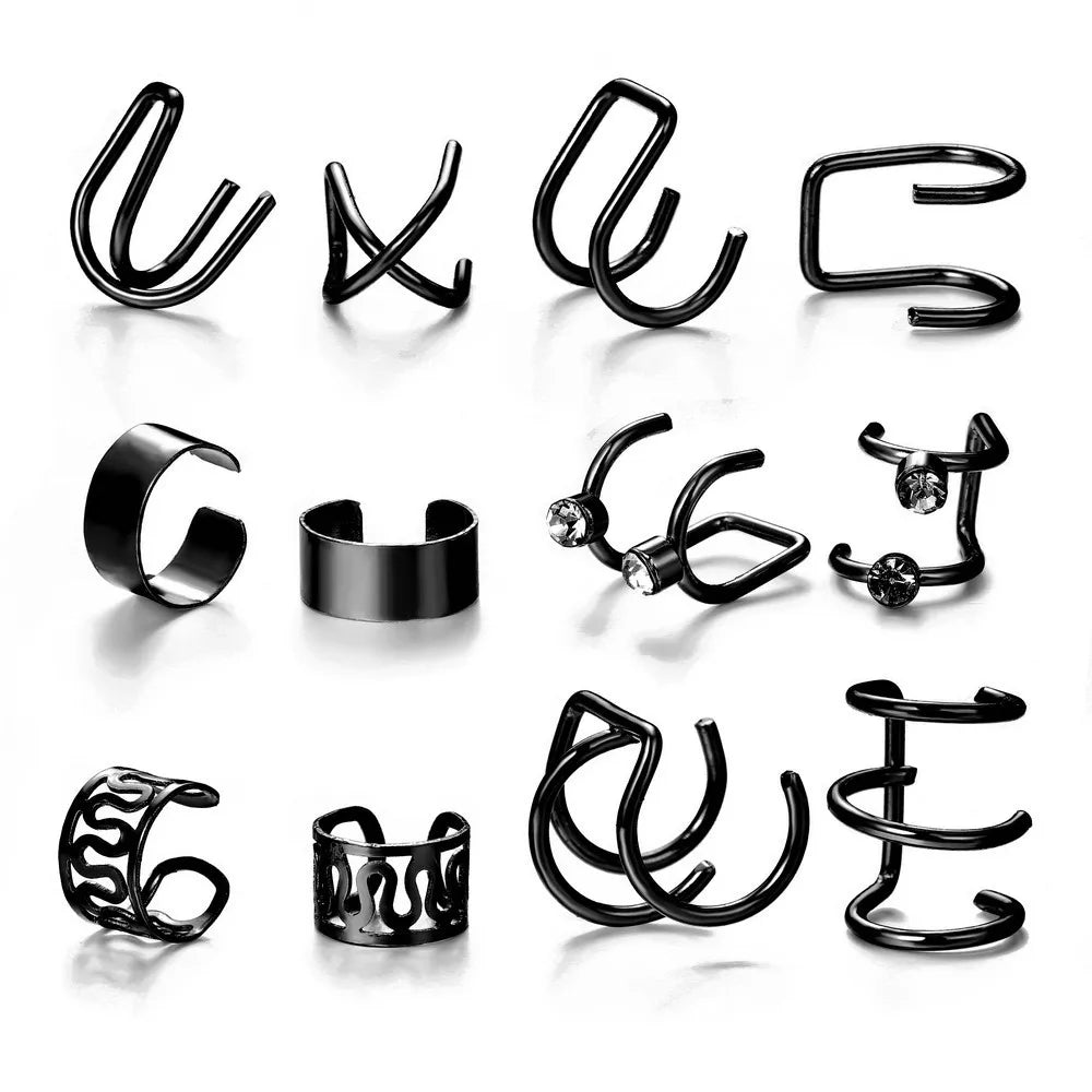 Fashion Exquisite Rhinestone Decor Ear Cuff earring for Woman Ear 2025 Summer New Arrival Christmas Jewelry Gift