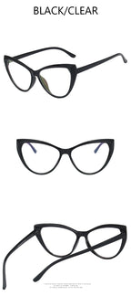 New Retro Cat Eye Glasses Frame Women Brand Vintage Trend Anti-blue Light Glasses Transparent Frame Myopia Eyeglasses