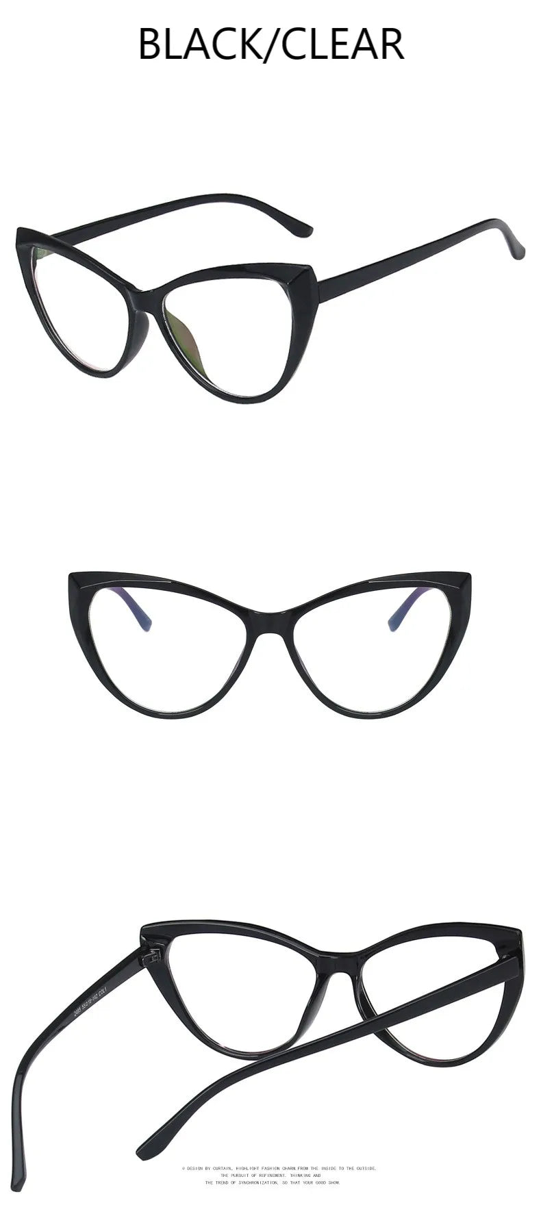 New Retro Cat Eye Glasses Frame Women Brand Vintage Trend Anti-blue Light Glasses Transparent Frame Myopia Eyeglasses