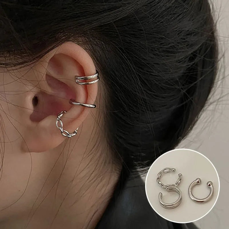 Fashion Exquisite Rhinestone Decor Ear Cuff earring for Woman Ear 2025 Summer New Arrival Christmas Jewelry Gift