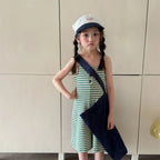 2026 Summer New Children Loose Casual Overalls Toddler Girls Sling Jumpsuit Cotton Boys Thin Striped Strap Shorts Kids Clothes