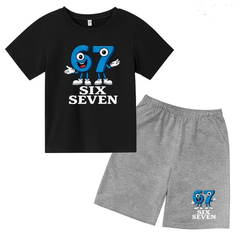 2-13Y Kids Spring & Autumn Casual Cartoon & Letter Print 2-Piece Set Hoodie & Jogging Pants Tracksuit Outfits for Boys & Girls