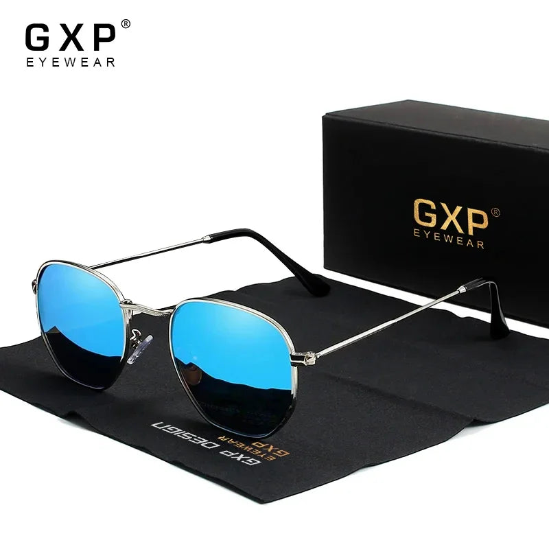 GXP Fashion Anti-glare Sunglasses Men Polygon Retro Sunscreen Glasses Leisure Glasses Outdoor Polarized Driving Eyewear UV400