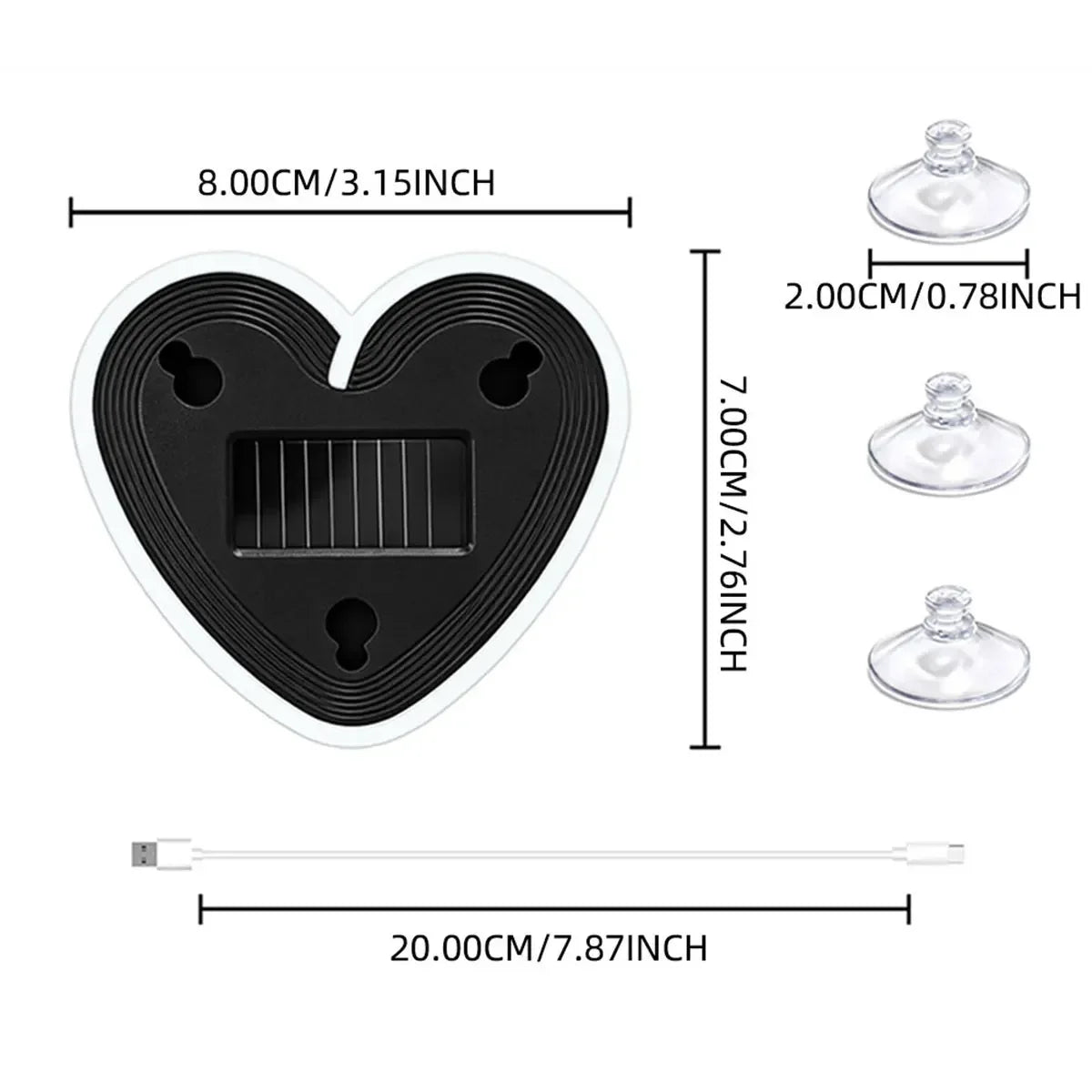 New Solar Atmosphere Light Heart-shaped Dynamic Gradient LED Fit Car Interior Ambient Light Decoration Accessory RGB