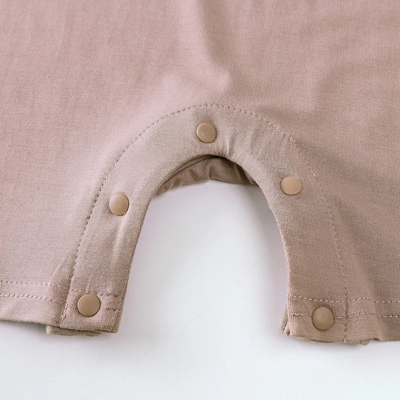 Summer Thin Baby Clothes 0-2Y Girls Boys Infant Solid Color Romper Newborn Short Sleeved Jumpsuit Toddler One Piece