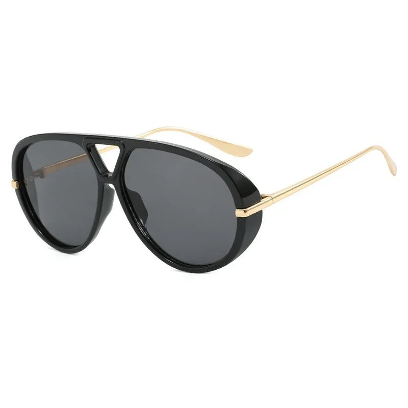 Vintage Retro Metal Double Bridges Round Sunglasses Women Brand Fashion Punk Gradient Shades Trending Sun Glasses Eyewear UV400