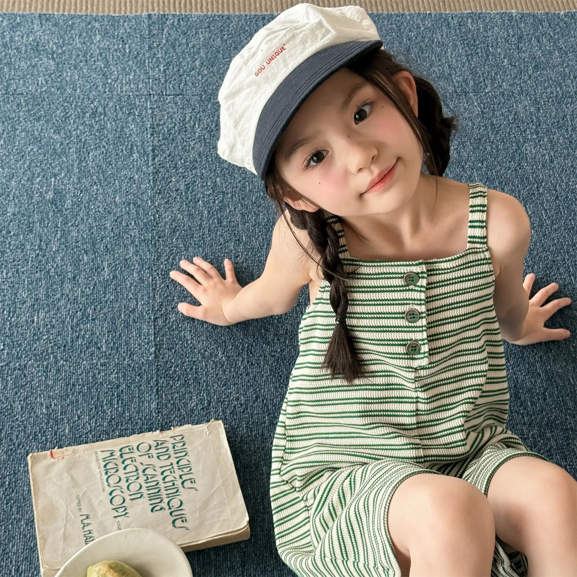 2026 Summer New Children Loose Casual Overalls Toddler Girls Sling Jumpsuit Cotton Boys Thin Striped Strap Shorts Kids Clothes