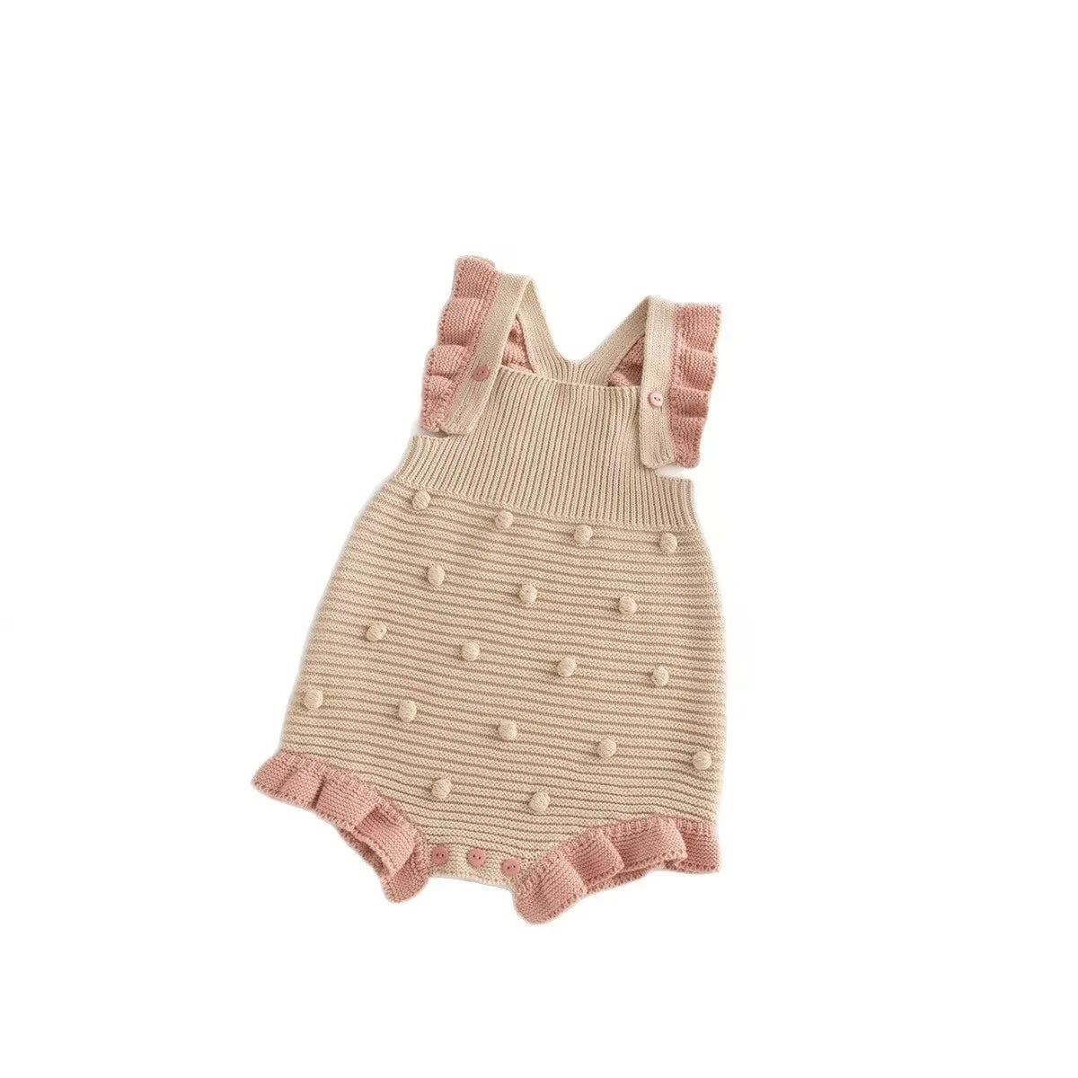 2026 Summer New Baby Girl Sleeveless Strap Bodysuit Solid Infant Girl Casual Knitted Jumpsuit Cotton Toddler Overalls 0-24m