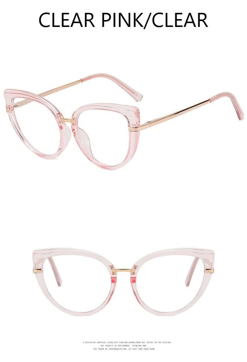 Fashion Anti Blue Light Cat Eye Glasses Frame Blue Light Blocking Eyeglasses Frame for Women Optical Eyewear Cateye Accessories